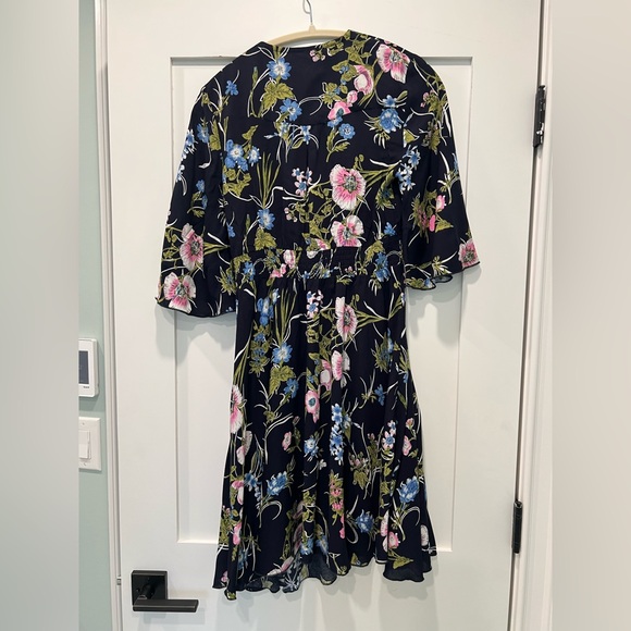 Floral V-Neck Dress with Drawstring - Picture 5 of 8